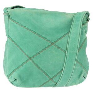 Authentic LOEWE Shoulder Bag Leather Green